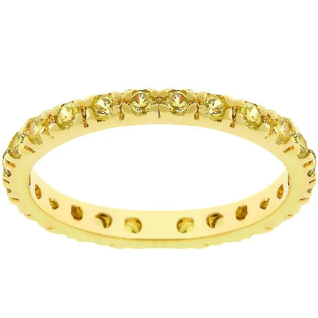 Sari Round Canary Eternity Stackable Ring | 0.6ct