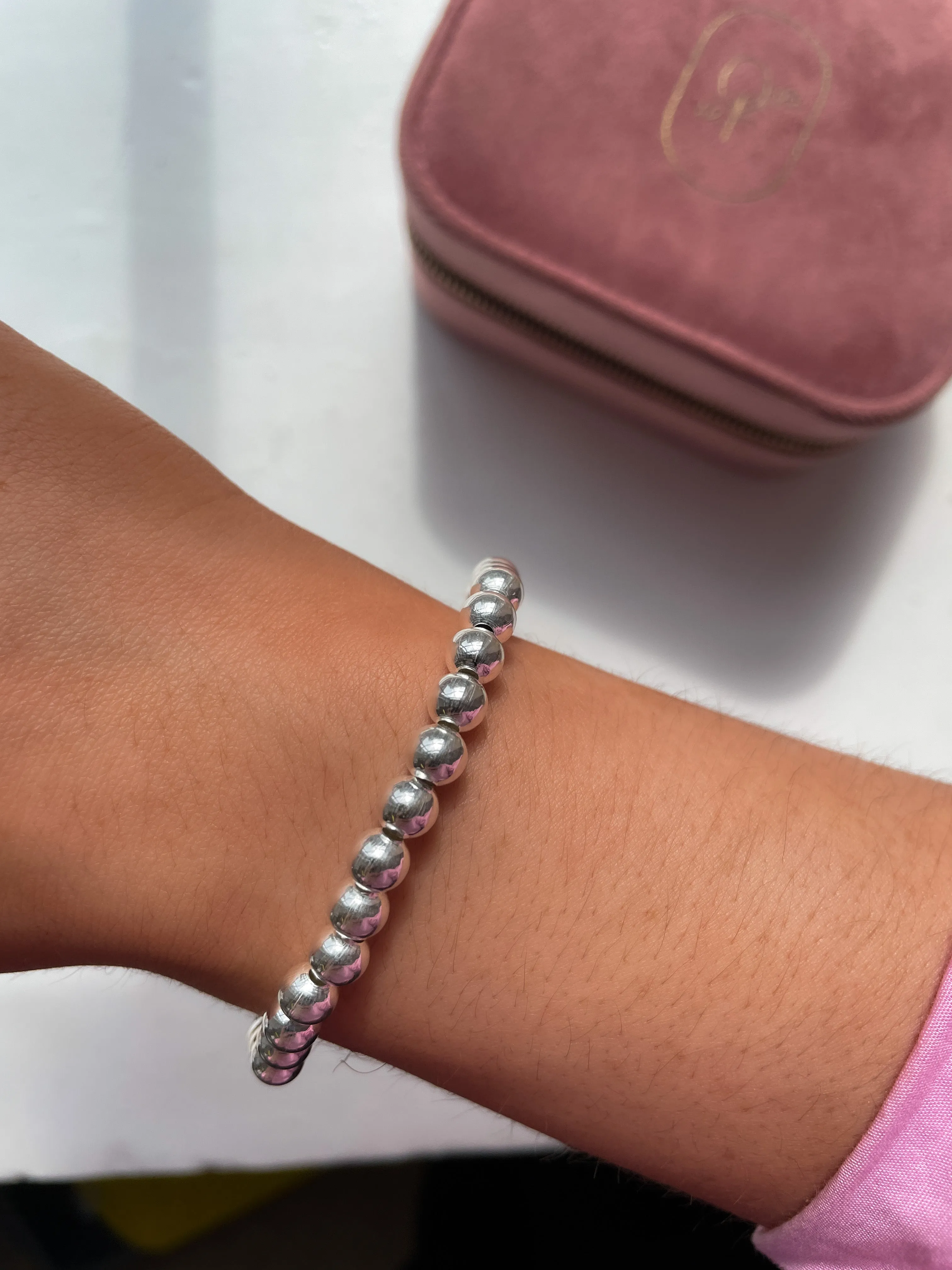 Silver Beaded Bracelet