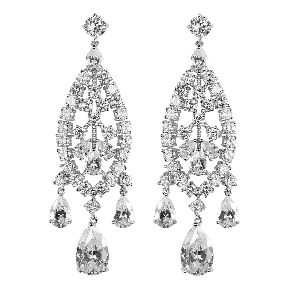 Silver Chandelier Earrings- Courtney