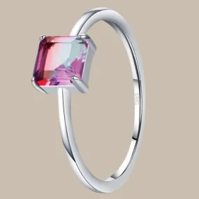 Silver Emerald Cut Ring