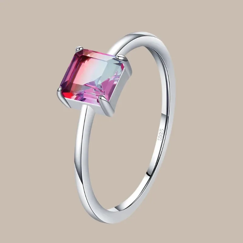 Silver Emerald Cut Ring