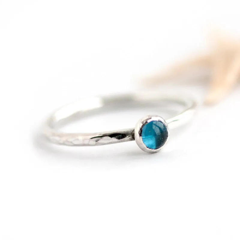 Silver London Blue Topaz Stackable Ring