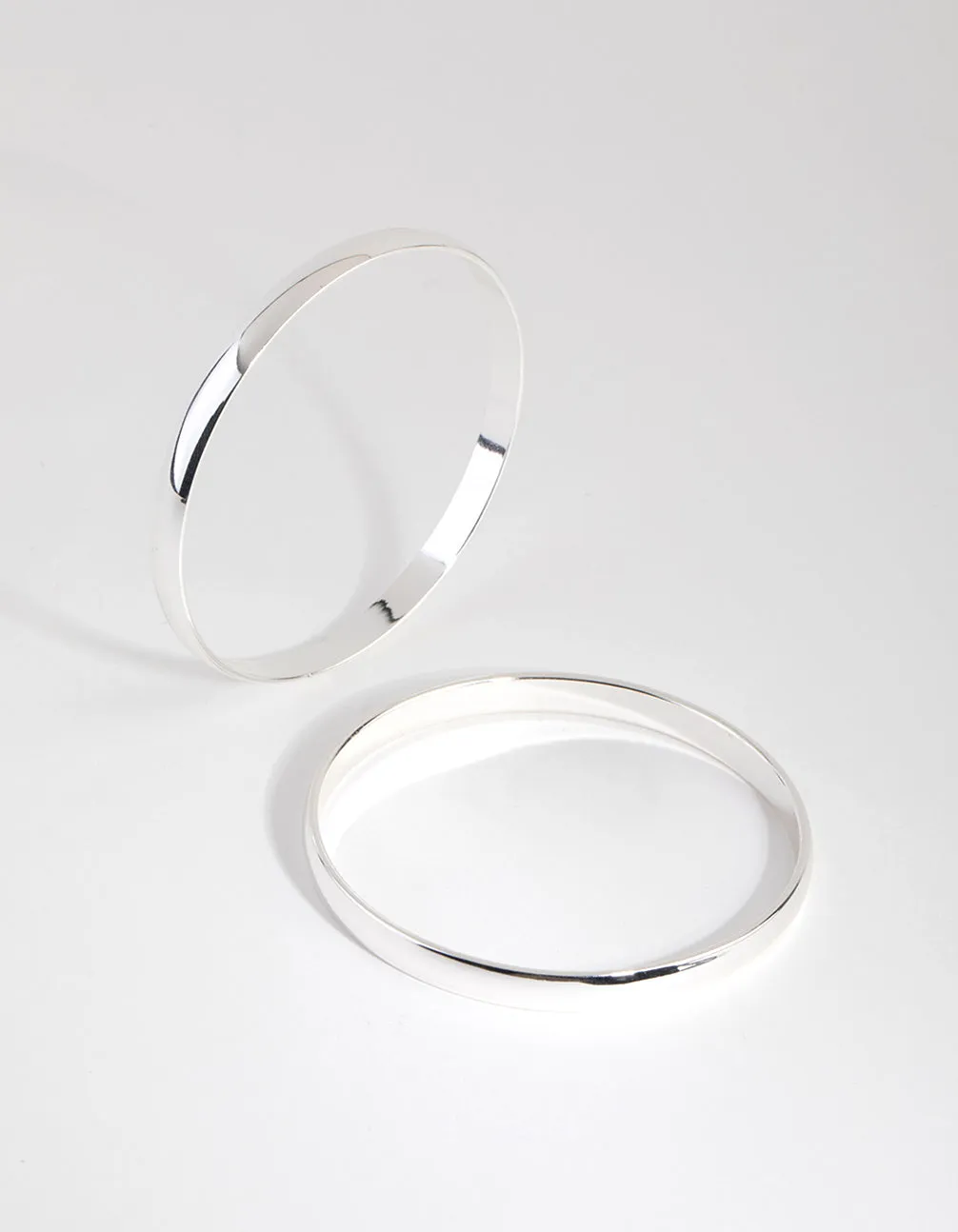 Silver Plated Plain Hoop Bangle Bracelet