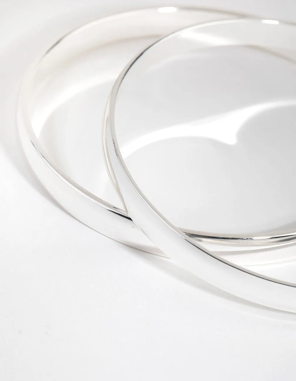 Silver Plated Plain Hoop Bangle Bracelet