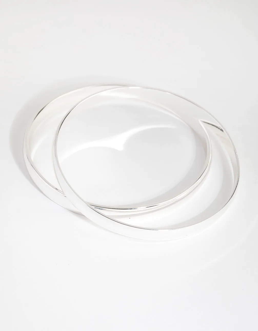 Silver Plated Plain Hoop Bangle Bracelet