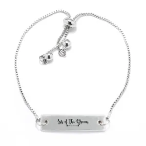 Silver Sis of the Groom Adjustable Bar Bracelet