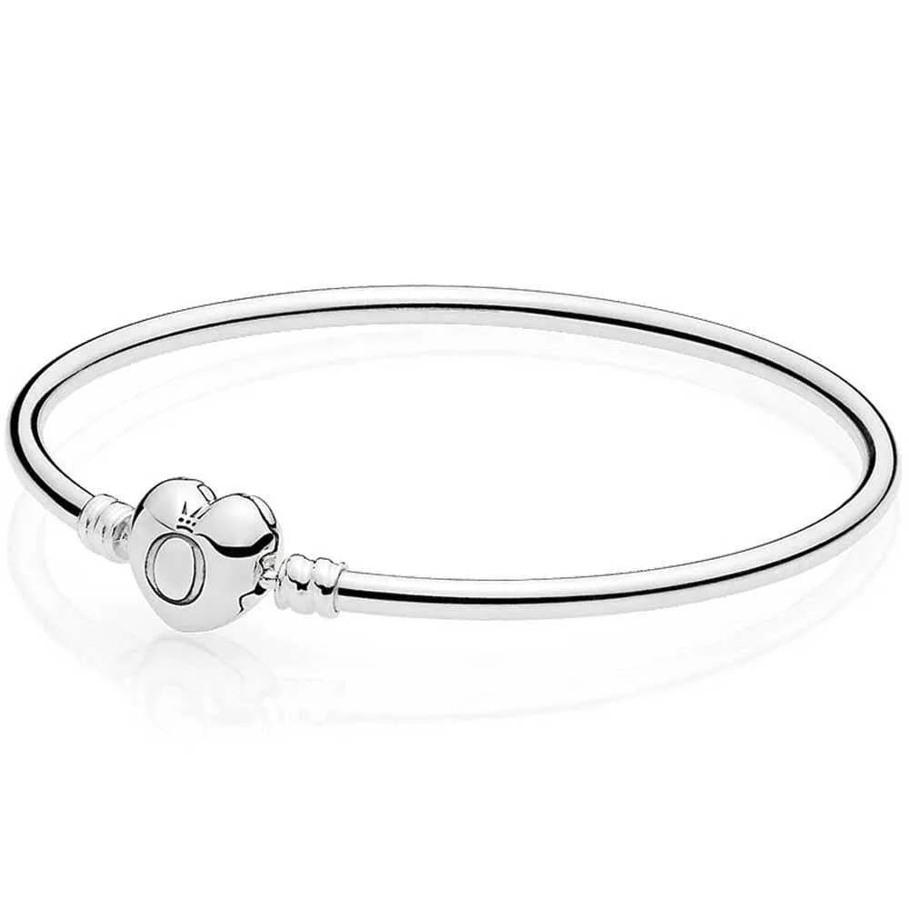 Sliver Heart Shape Clasp Bracelet