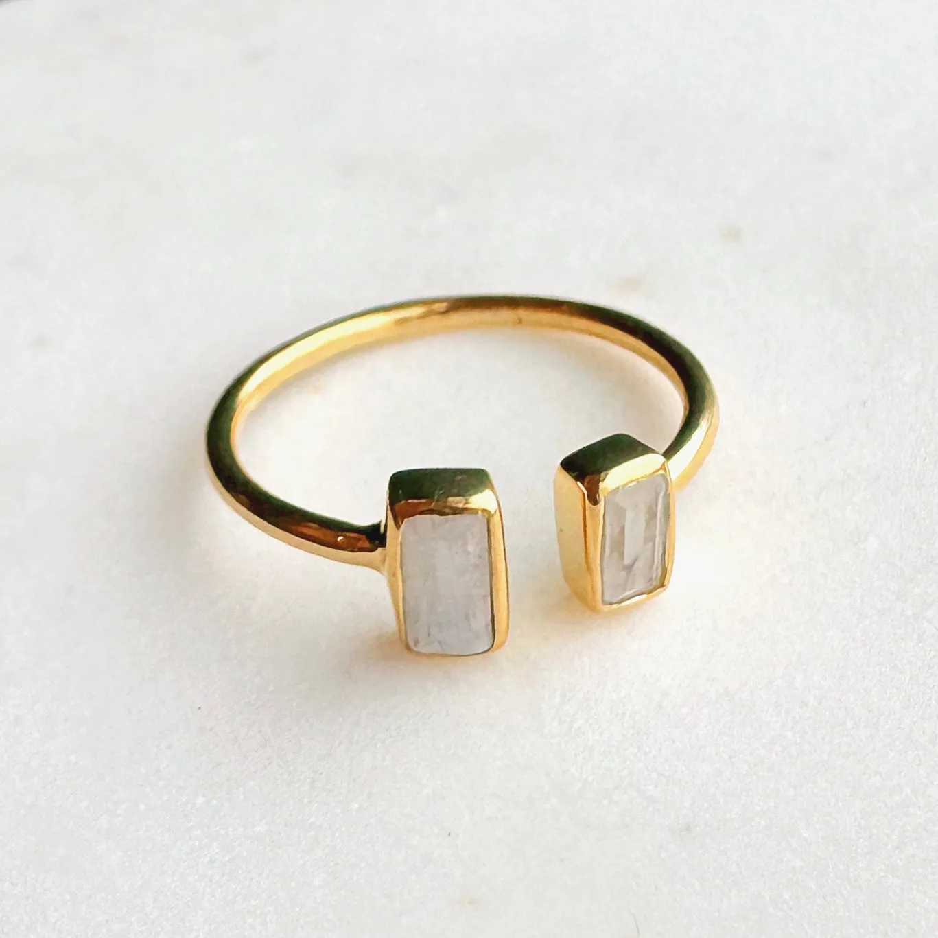 Split Stones Semi-Precious Vermeil Ring