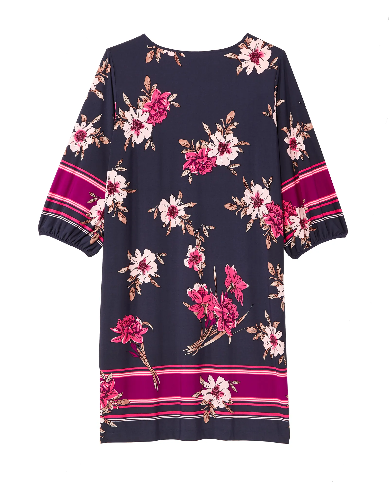 Springfield Long Sleeve Dress | Navy / Magenta