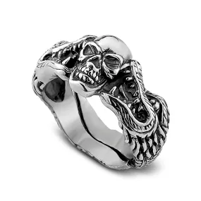 SS SKULL AND DRAGON HEAD RING