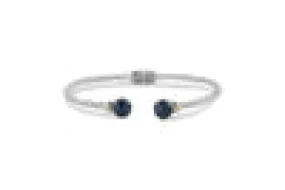 SS/18K 7MM ROUND BLUE SAPPHIRE