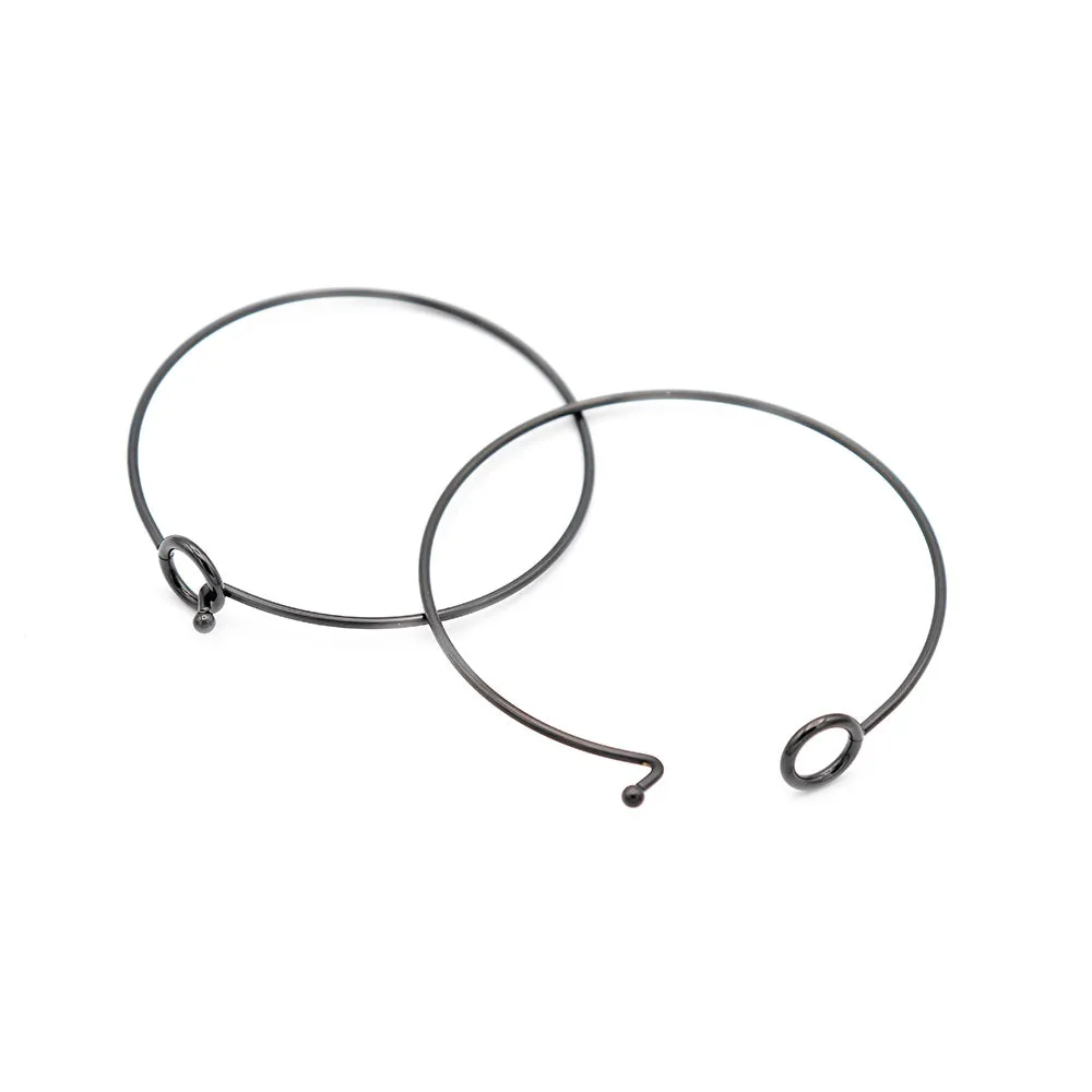 Stainless Steel Hook Bangle - 60mm - 1.7mm Thick - Choose Your Quantity & Color!