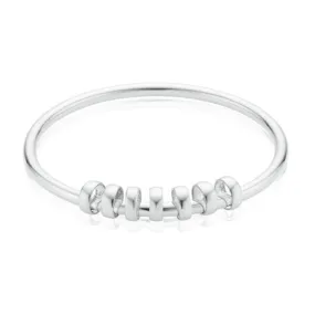 Sterling Silver 48mm 7 Rings Bangle