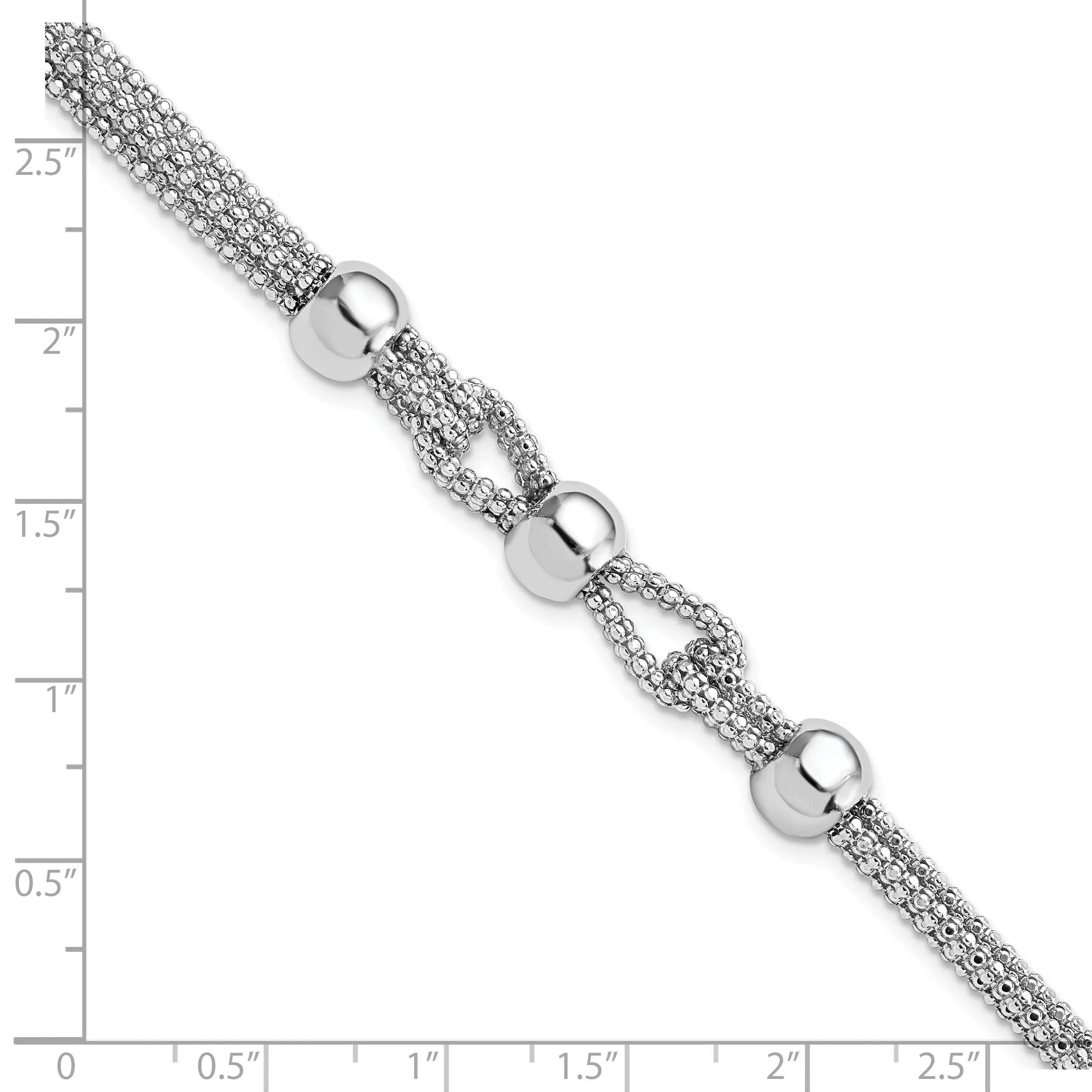 Sterling Silver Polish 4 Strand Beaded Bracelet