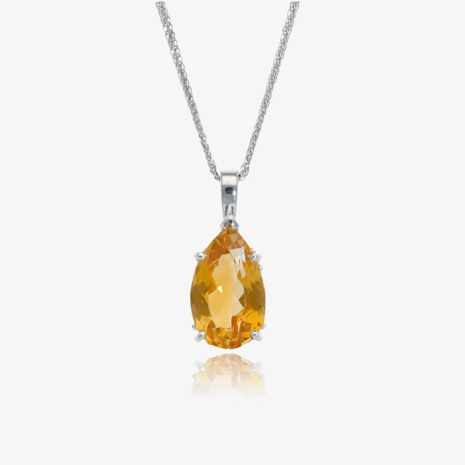 Sundrop Citrine Scroll Edge Pendant