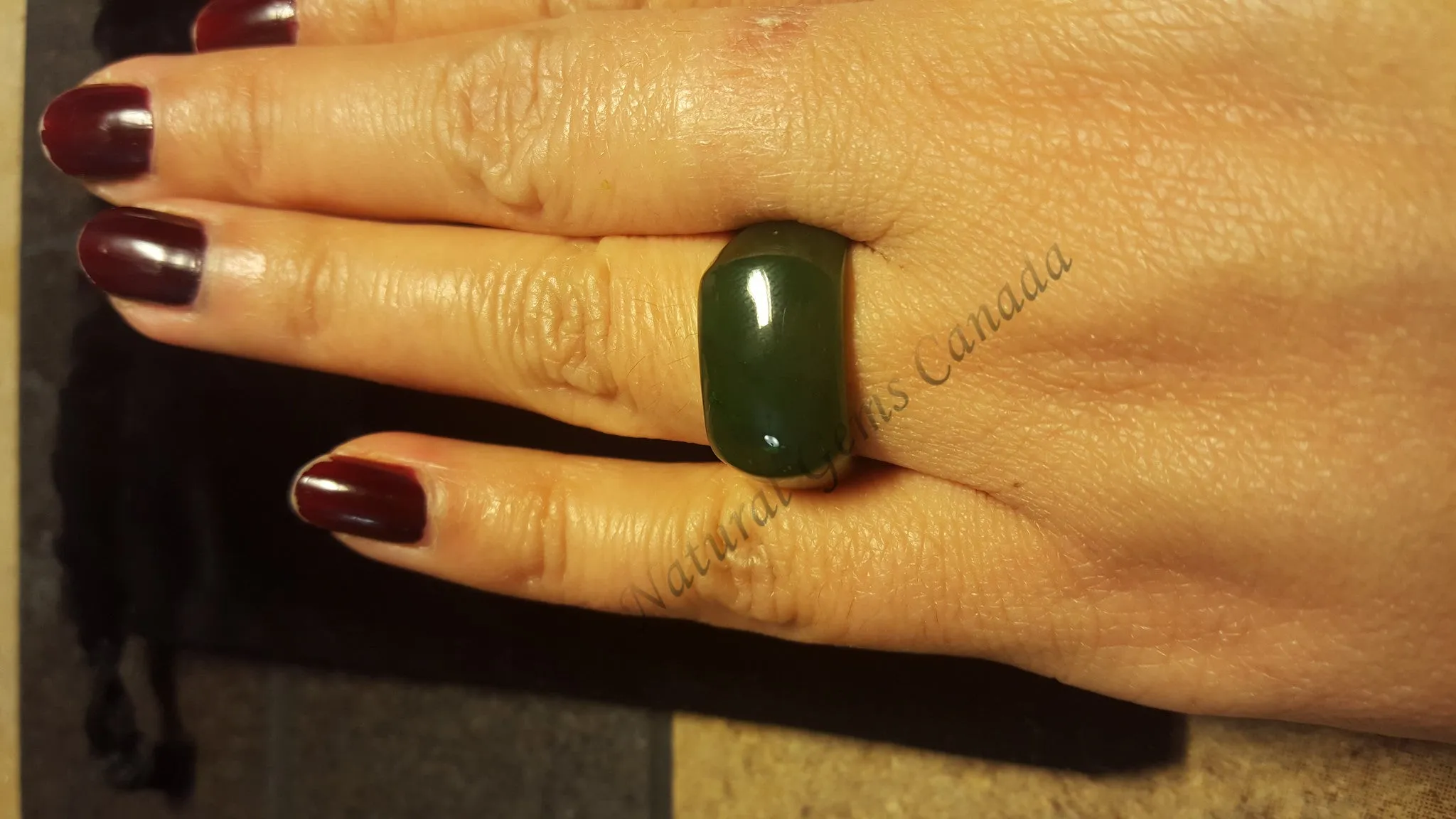 Sz 4.5 Saddle Top Band Jade Ring#1915