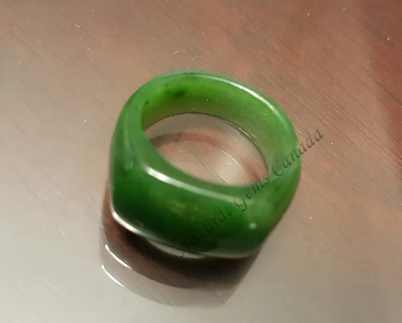 Sz 4.5 Saddle Top Band Jade Ring#1915