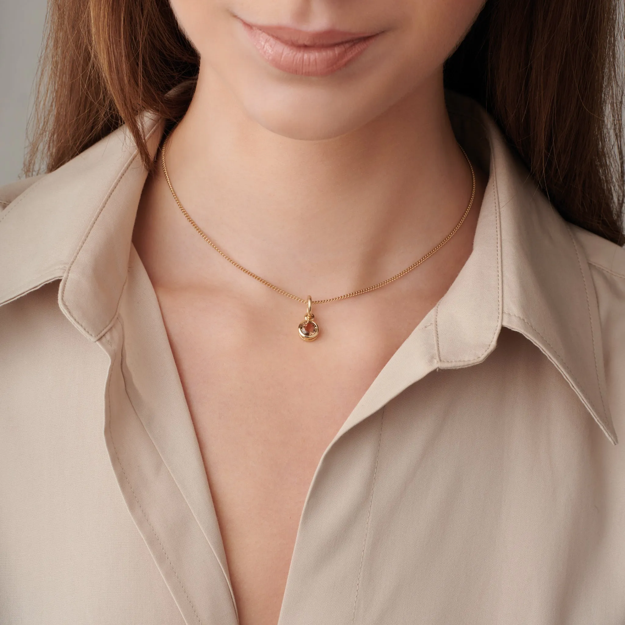 Talya Necklace Pendant Yellow Gold - Citrine