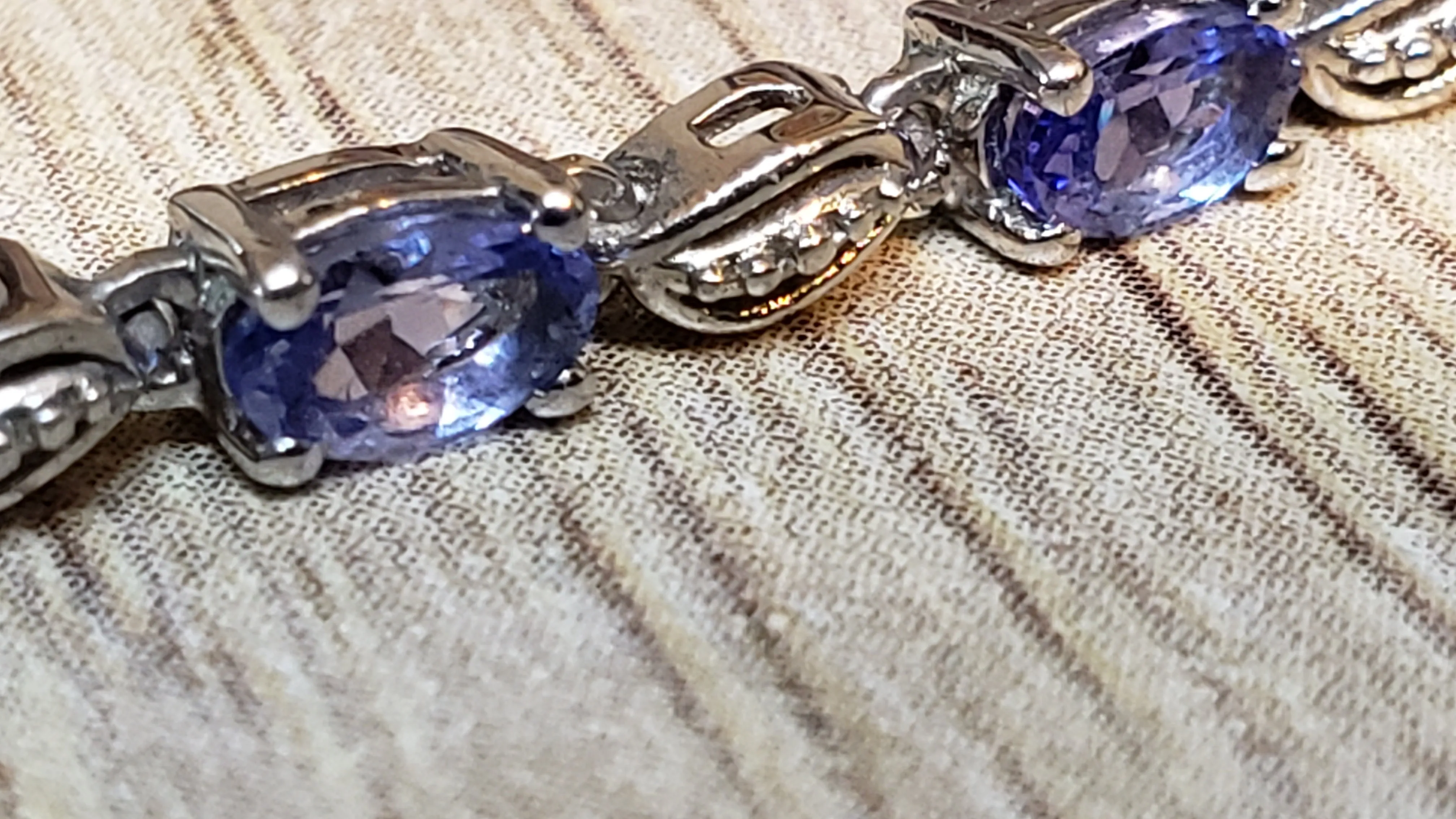 Tanzanite on Platinum over Sterling Silver Bolo Style Bracelet, Adjustable.