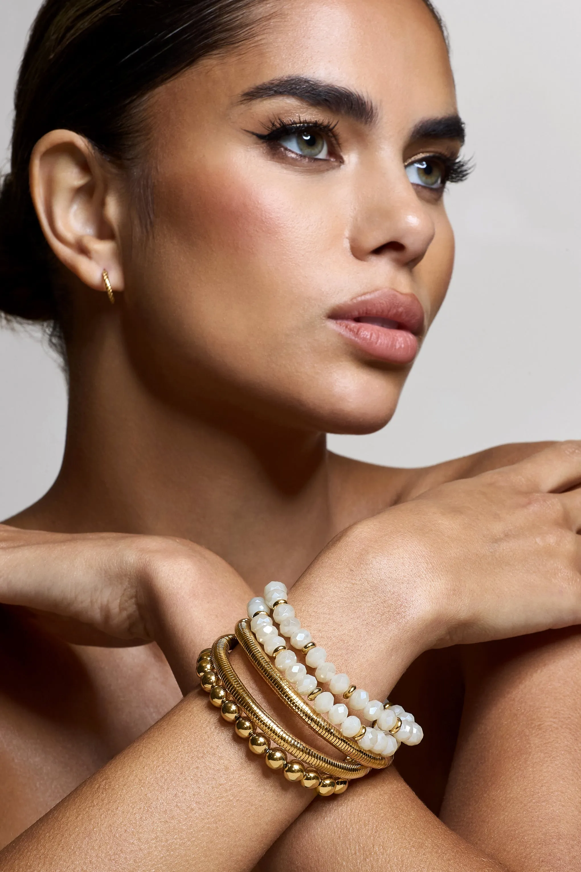 The Sum Of Us | Gold Beaded Bracelet Stack