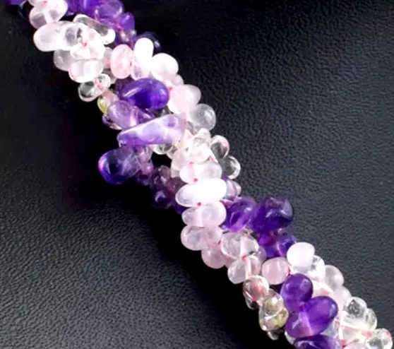 Timeless Amethyst, Rose Quartz & Citrine Gemstone Statement Necklace