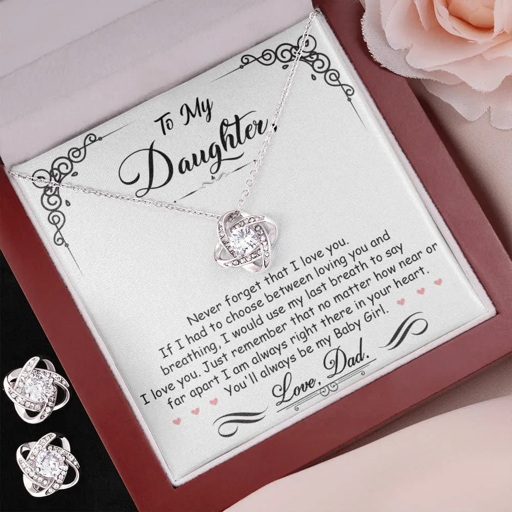 To My Daughter Necklace, Gifts For Daughter From Dad, Love Knot Necklace