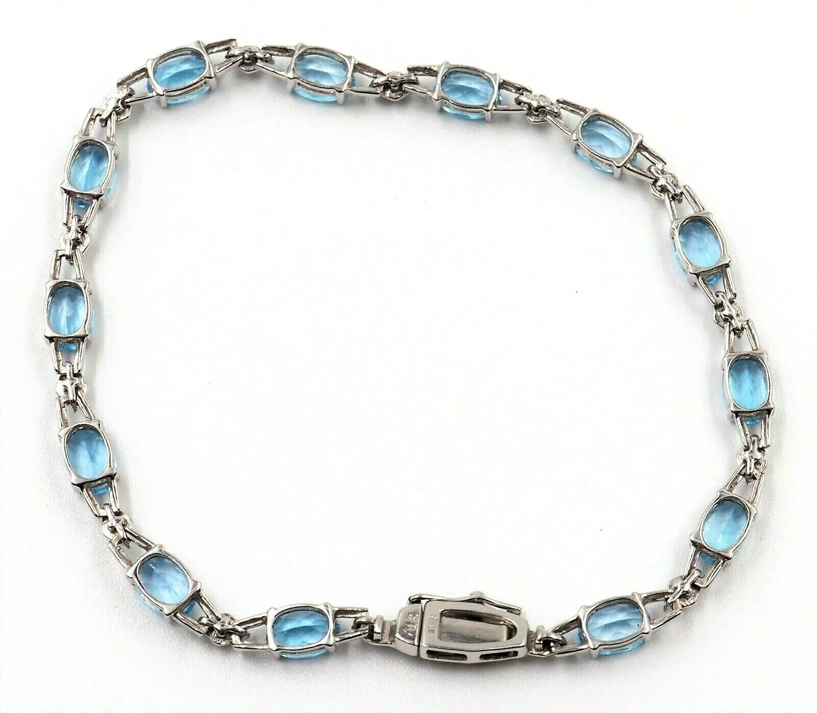 Topaz & Diamond 9ct White Gold Bracelet