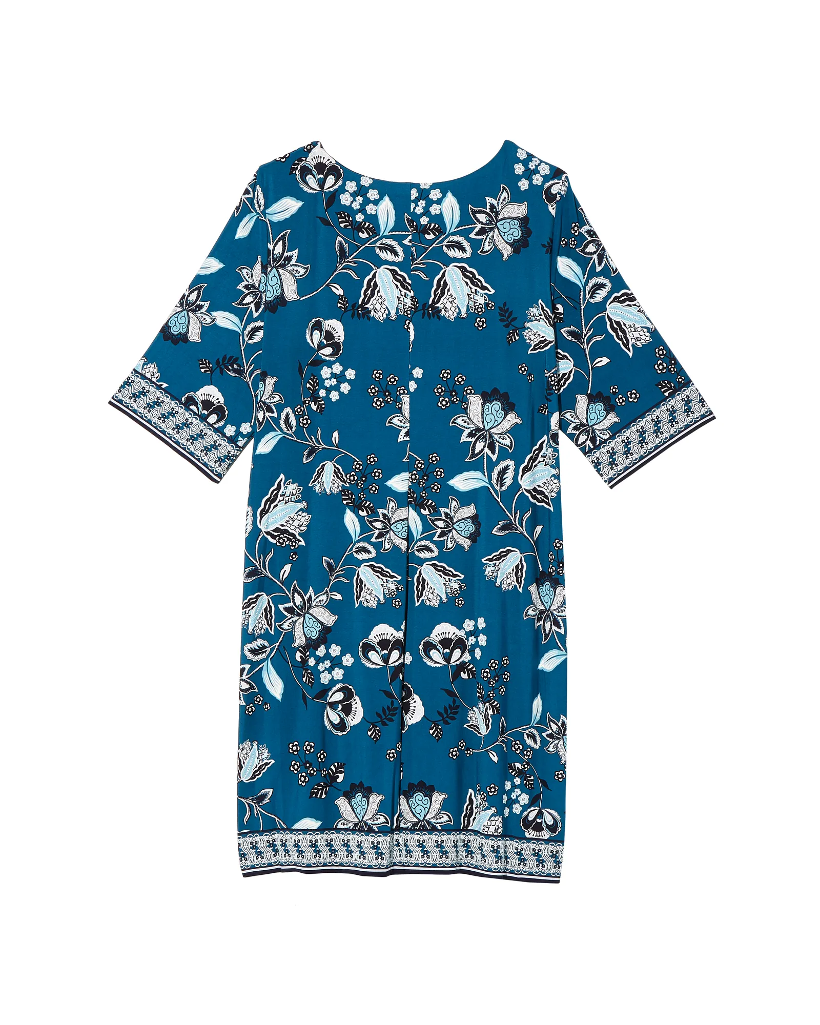 Ventura Flared Sleeve Dress | Azure Blue / White