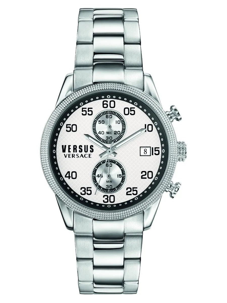 Versus Versace SHOREDITCH 44mm Silver Chrono Mens Watch S66020016