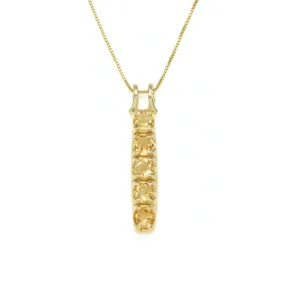 Vertical Citrine Pendant - Natural Citrine Necklace, Yellow Gemstone Pendant