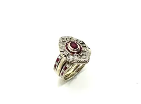 Vintage Art Deco Diamond & Ruby Ring