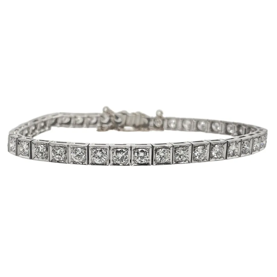 Vintage Illusion Diamond Tennis Bracelet