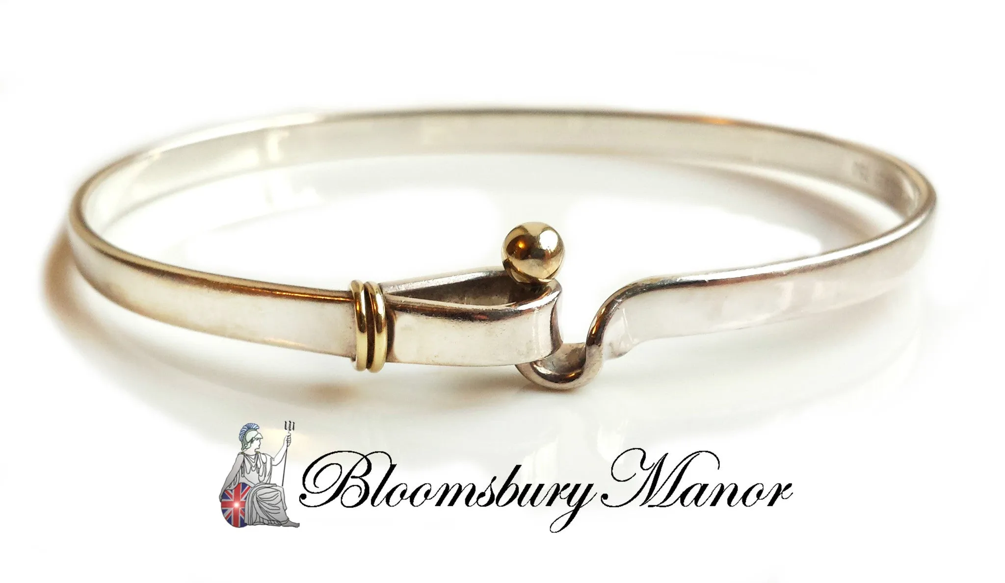 Vintage Tiffany & Co. Hook & Eye Bracelet in Sterling Silver & 18k Gold, 7½ inch