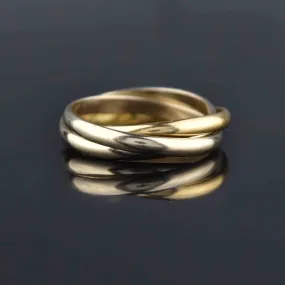 Vintage Trinity 3 Band Rolling Ring in 18K Gold