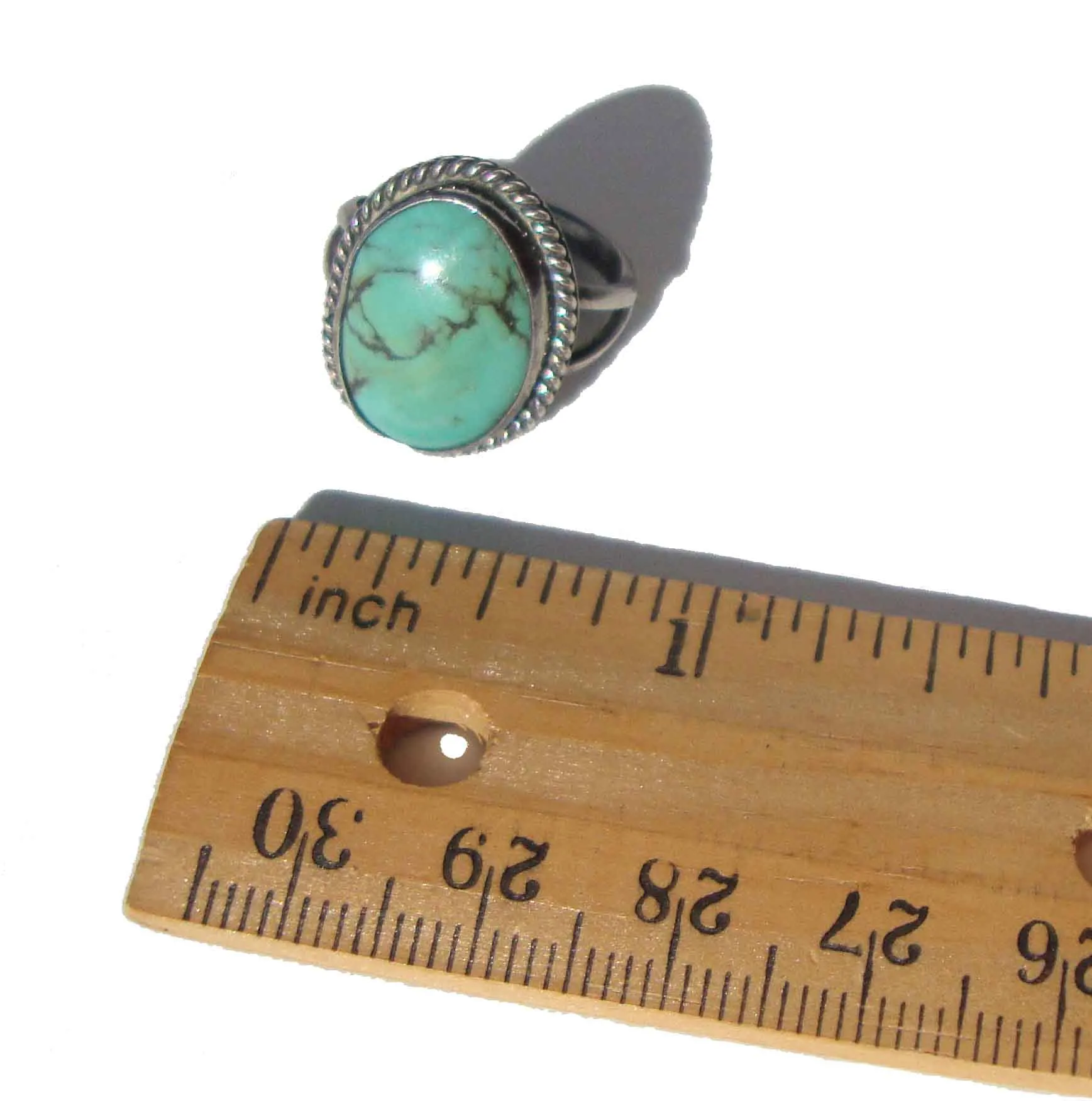 Vintage Turquoise Sterling Ring Southwestern Indian Sz 5.5