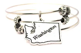 Washington Triple Style Expandable Bangle Bracelet