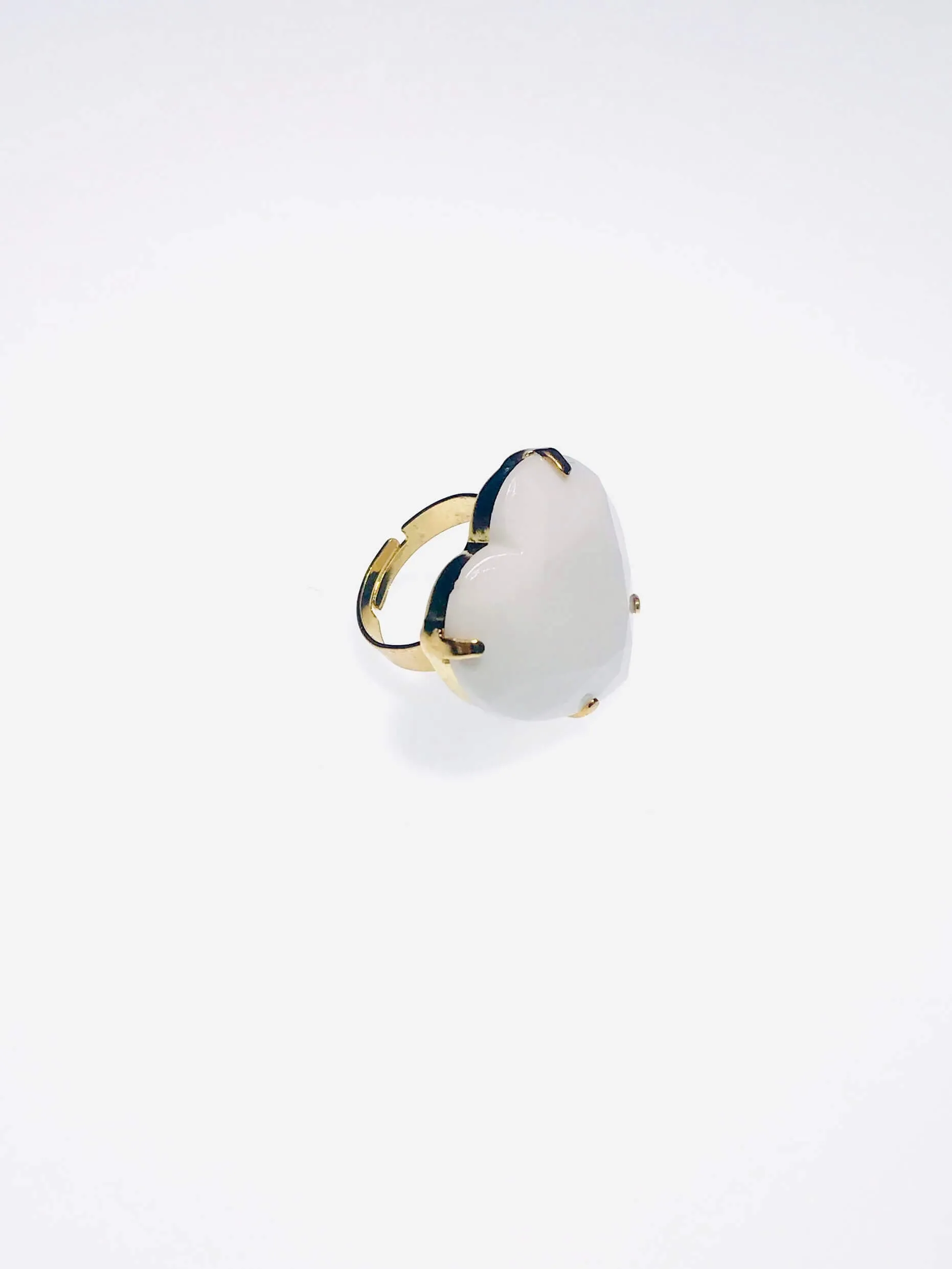 White Heart Ring