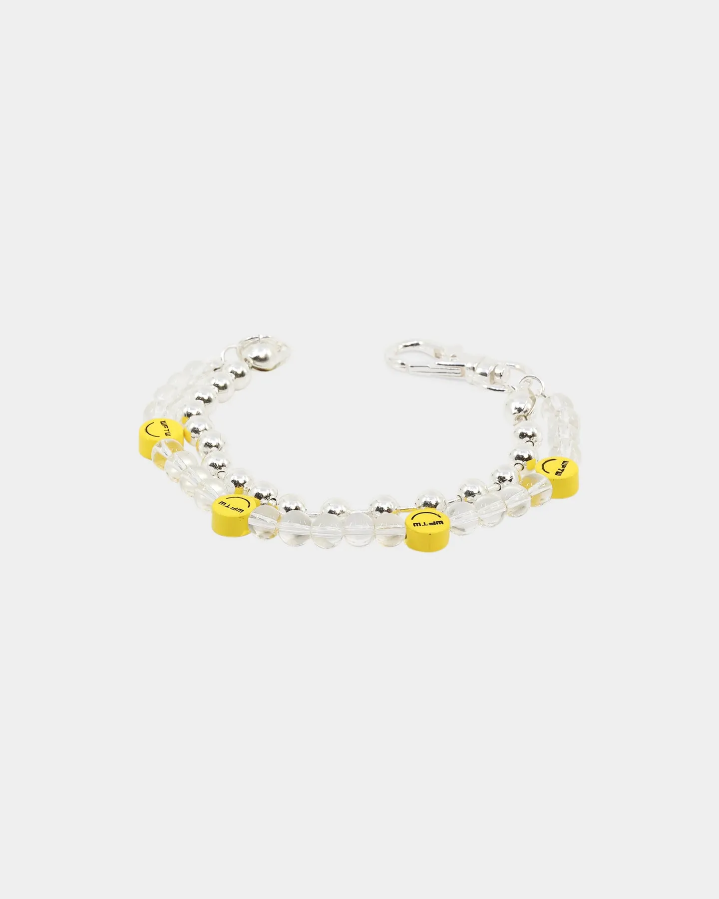 Wild For The Weekend Smiley Beaded Bracelet Silver