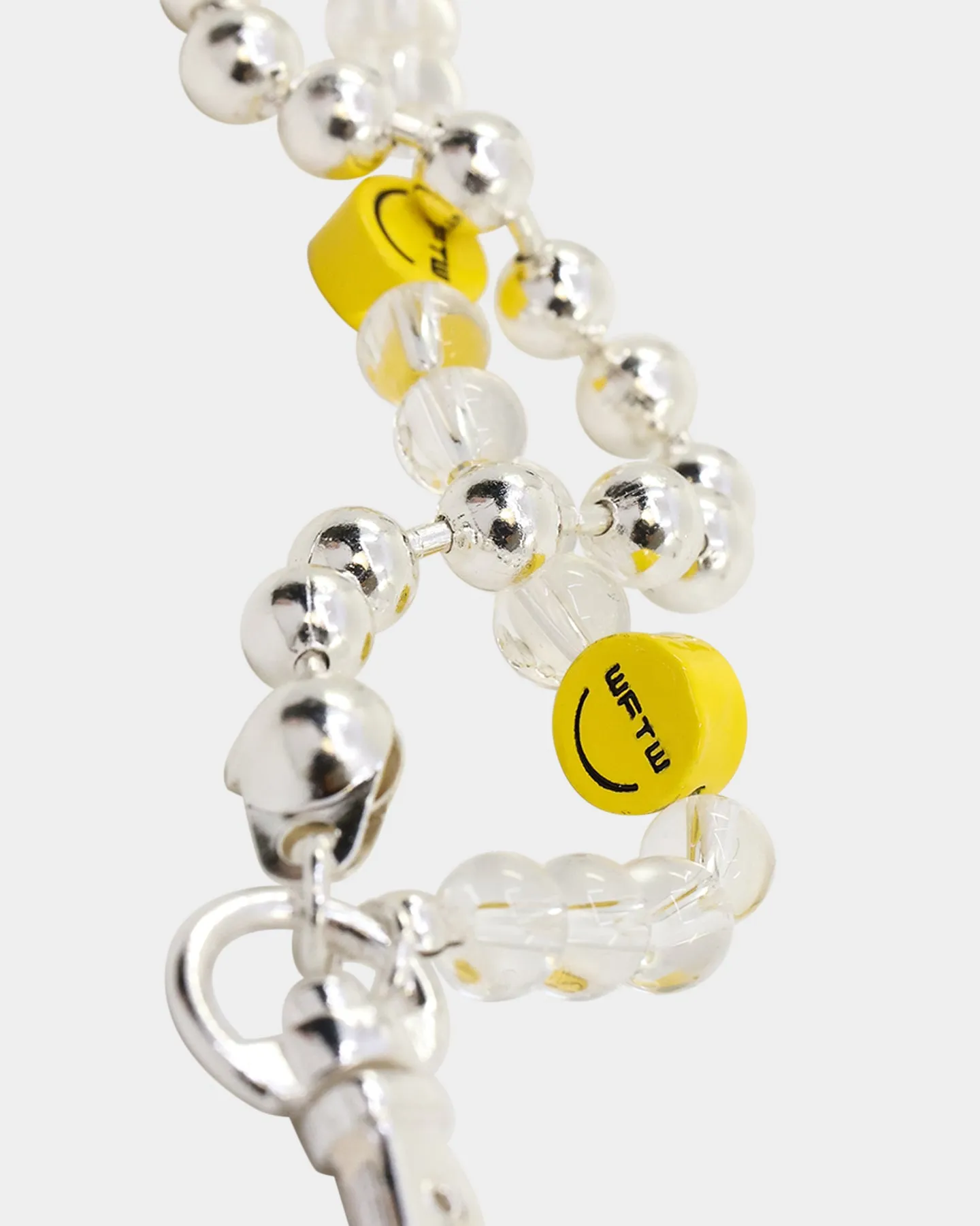 Wild For The Weekend Smiley Beaded Bracelet Silver