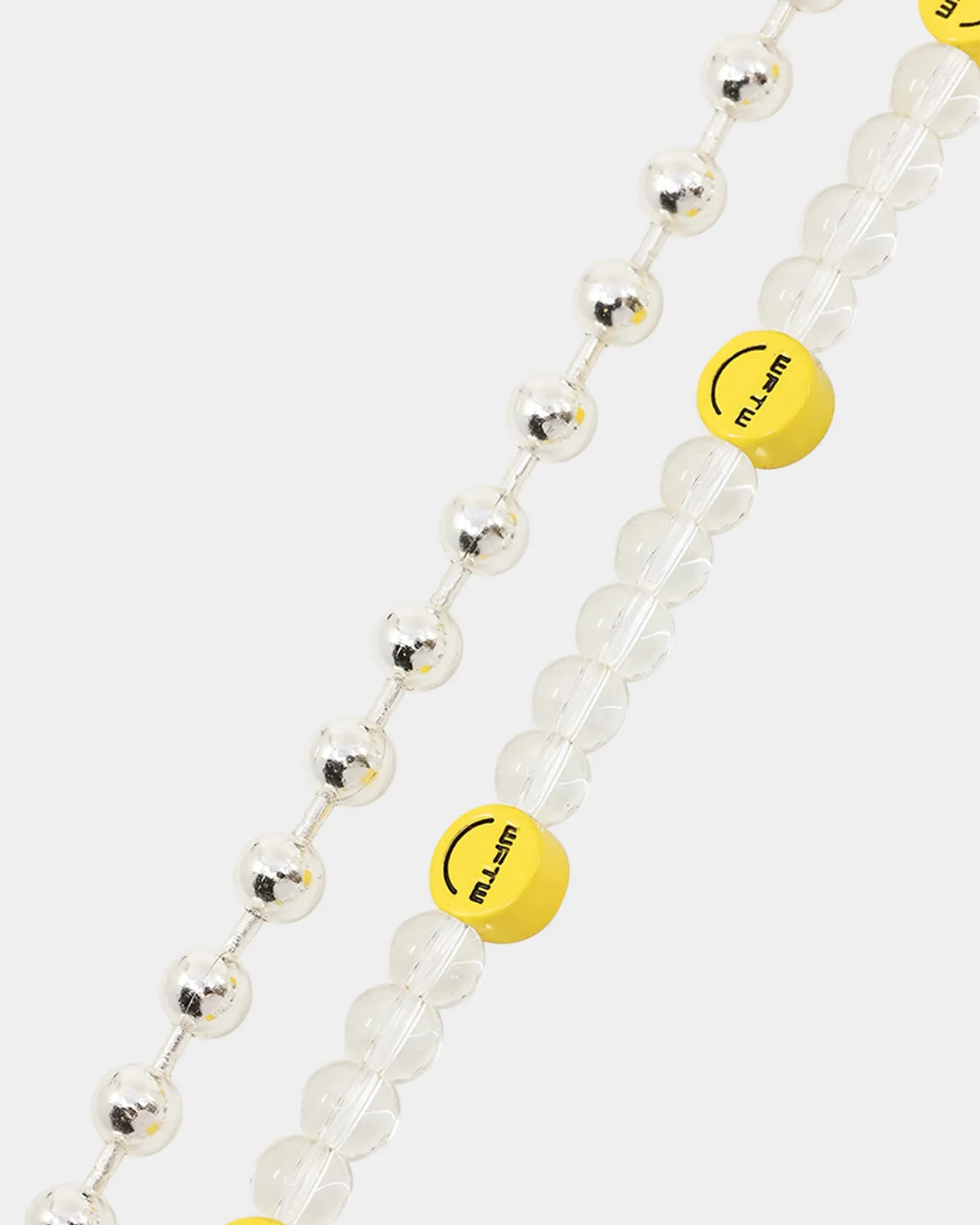 Wild For The Weekend Smiley Beaded Bracelet Silver