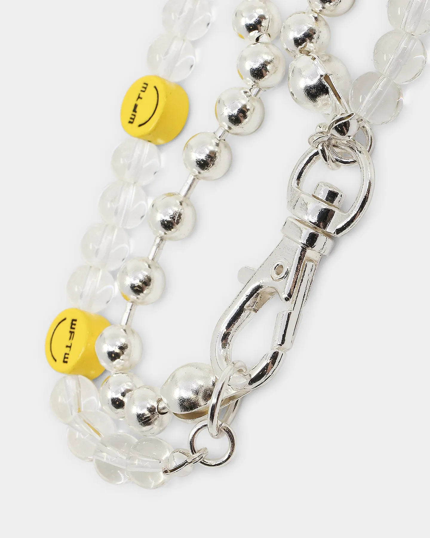 Wild For The Weekend Smiley Beaded Bracelet Silver