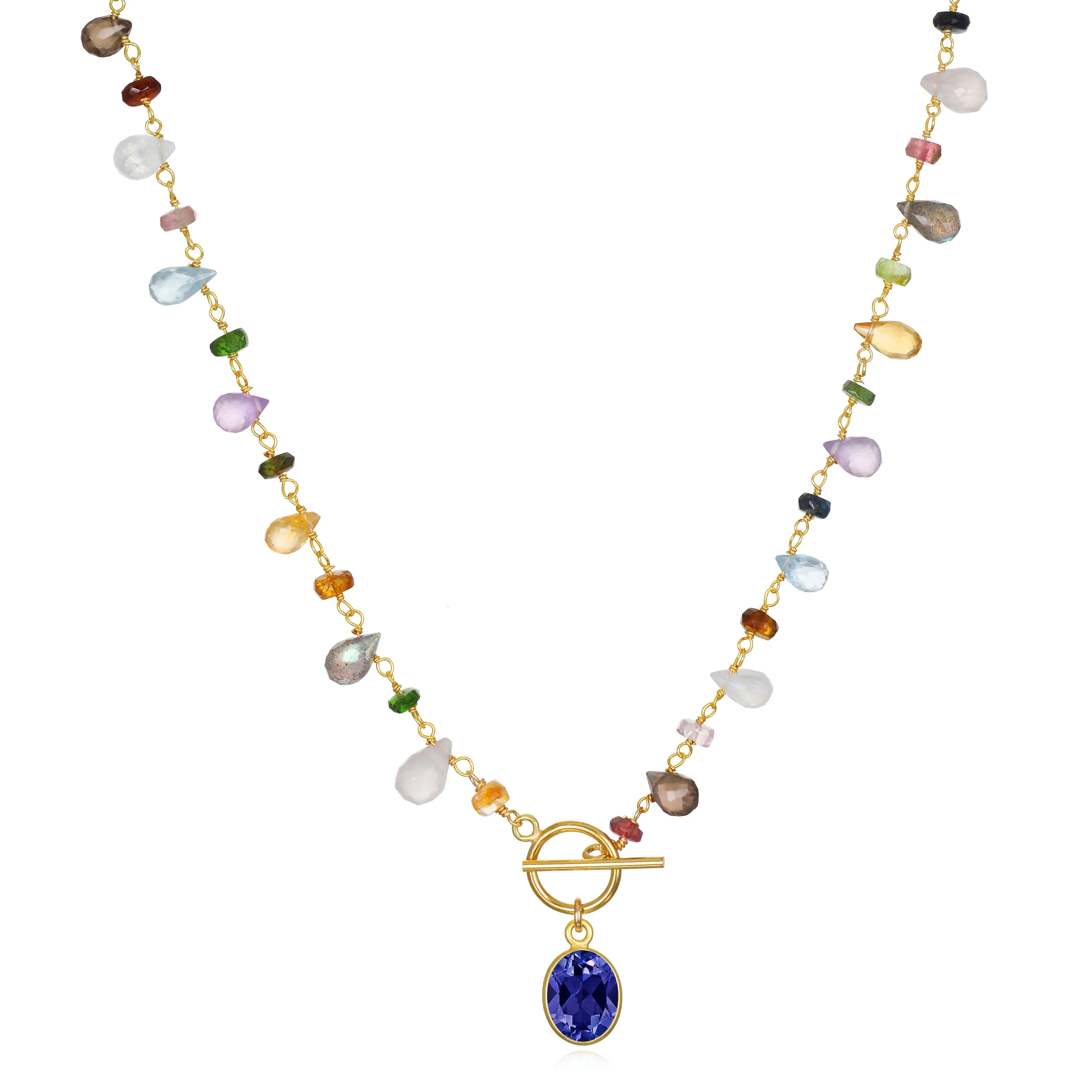 Wildflower Toggle Necklace-Iolite