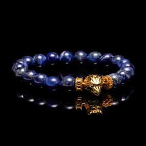 Wolf Bracelet In Sodalite