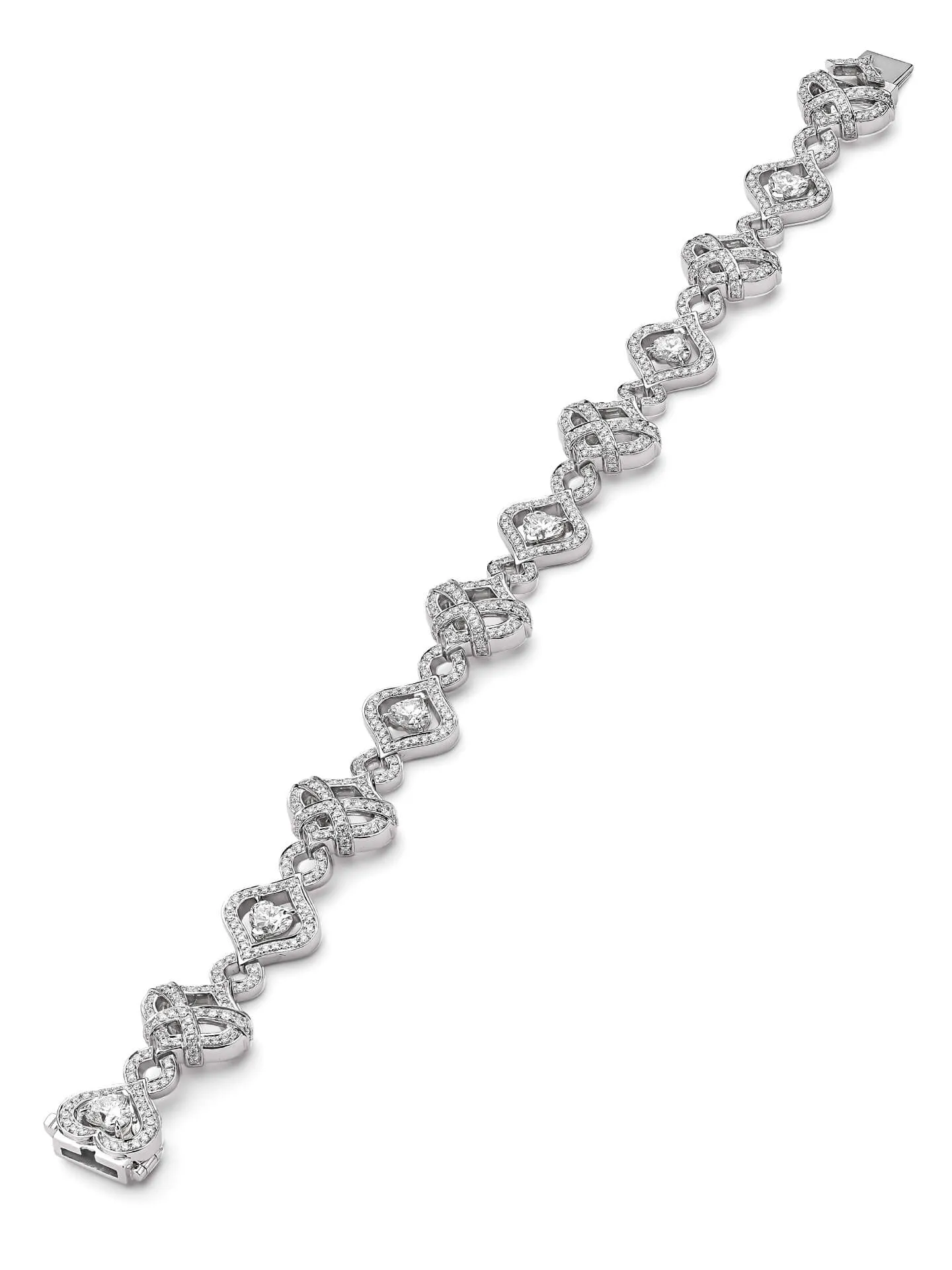 Woodland Platinum Heart Diamond Bracelet