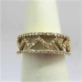 Zig Zag Diamond Band